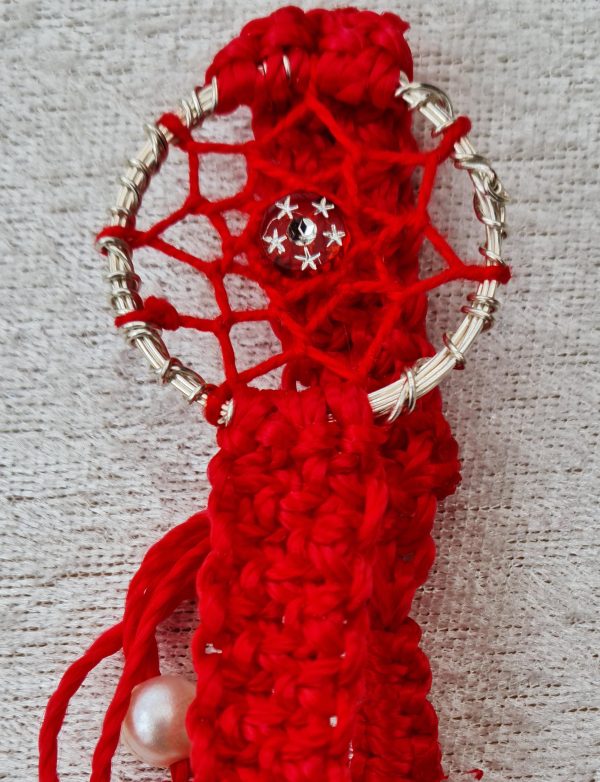 armband silver röd 3a